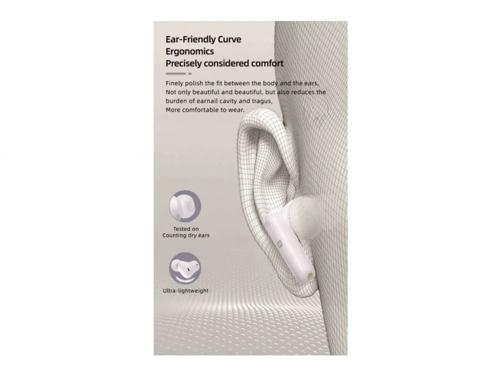 Swissten Focus In-Ear Bluetooth 5.3 Earbuds – ANC, 28h Battery, USB-C Charging Case, White – view 7