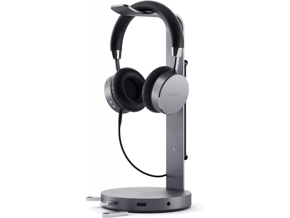 Satechi Aluminum Headphone Stand with USB Hub – 3× USB-A 3.0 + AUX, Space Gray, STH22 – view 7