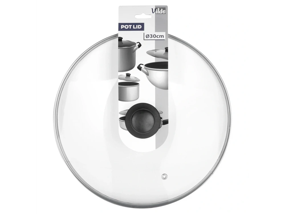 Vilde Glass Lid 30cm for Pots & Pans – Heat Resistant, Steam Vent, Stainless Rim – view 7