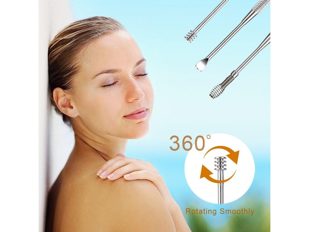 AJ 7-Piece Earwax Removal Kit – Stainless Steel with Case, Silver – view 7