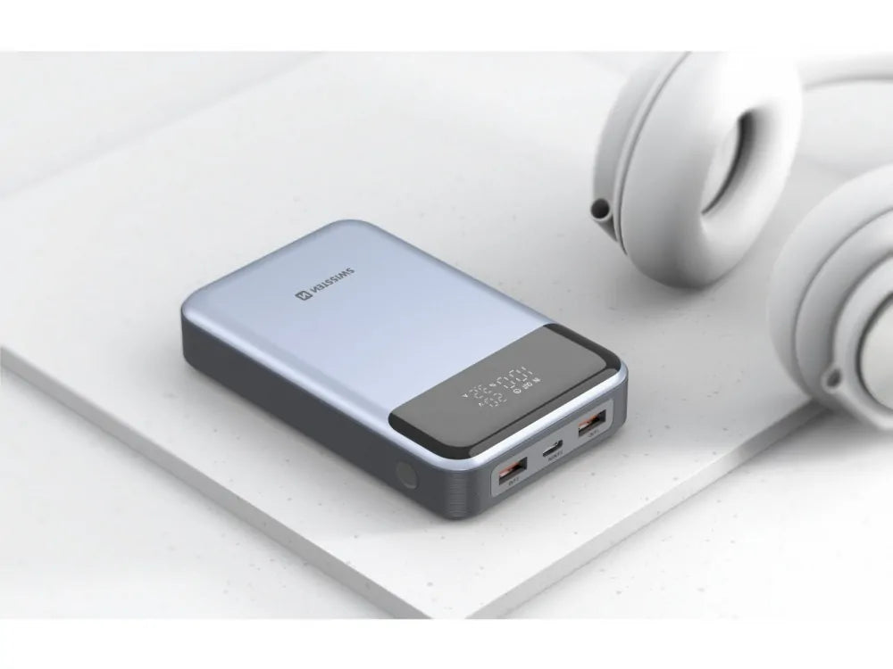 Swissten Laptop Power Bank 20000mAh 100W – USB-C PD + 2× USB-A QC 3.0, Grey – view 7