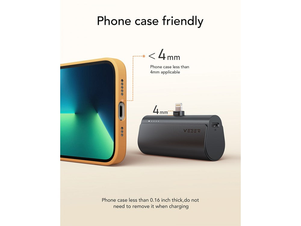 Veger V0556P Lightning Mini Power Bank 5000mAh 22.5W PD – Black – view 7