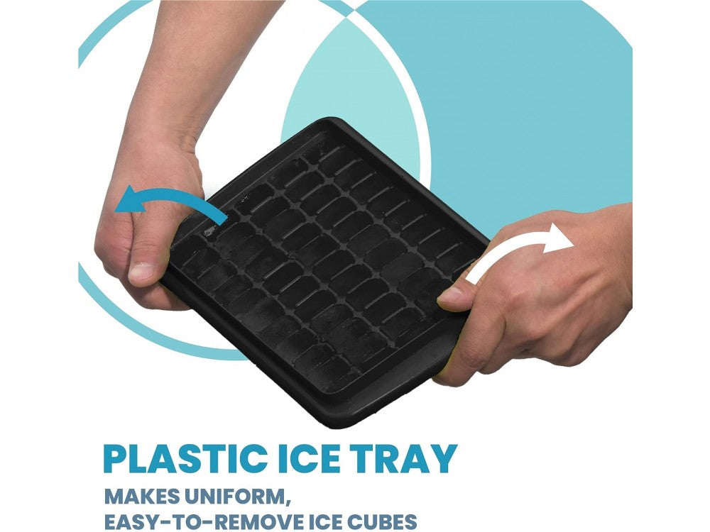 AJ Ice Cube Tray With Lid & Bin – Silicone 55 Cubes, Black – view 7