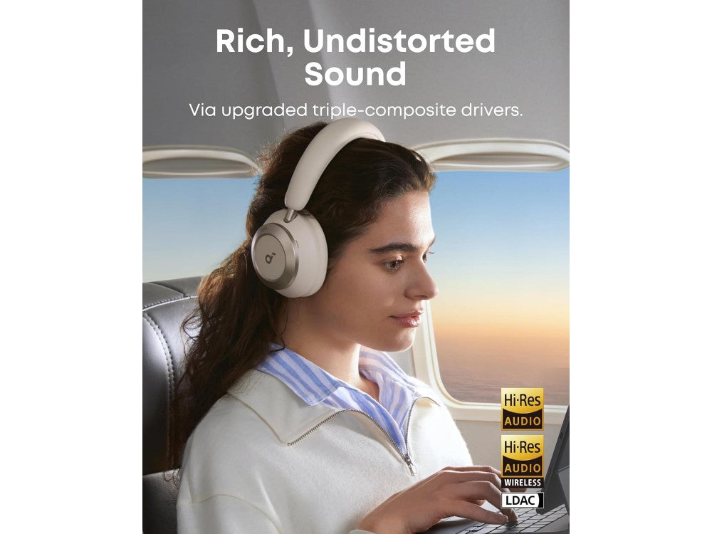 Anker Soundcore Space One Pro Bluetooth 5.3 Headphones – 4-Stage ANC, LDAC Hi-Res, Foldable, White – view 7