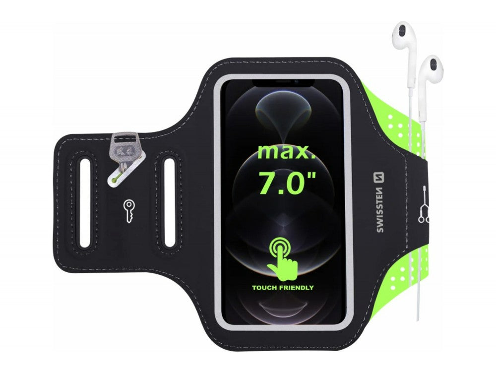Swissten Armband Case 7" – Waterproof Running Armband with Key Pocket, Black – view 7