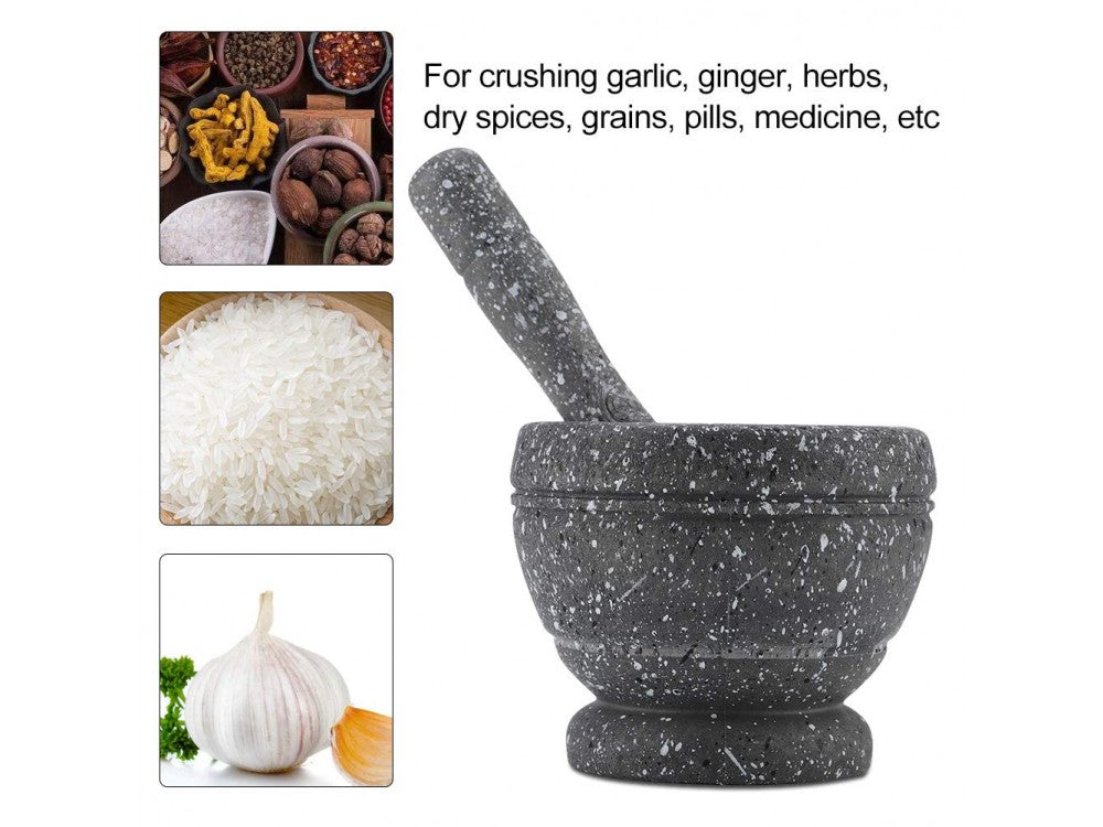 AJ Mortar & Pestle Set – Food-Safe Plastic, 10x9cm, Grey – view 7