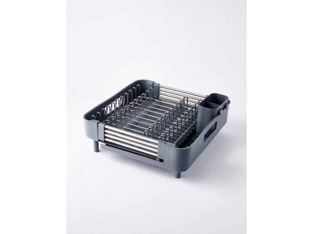 AJ Extendable Dish Rack 32-49 x 34 x 11 cm – Sink Drying Rack with Cutlery Holder, Dark Grey – view 7