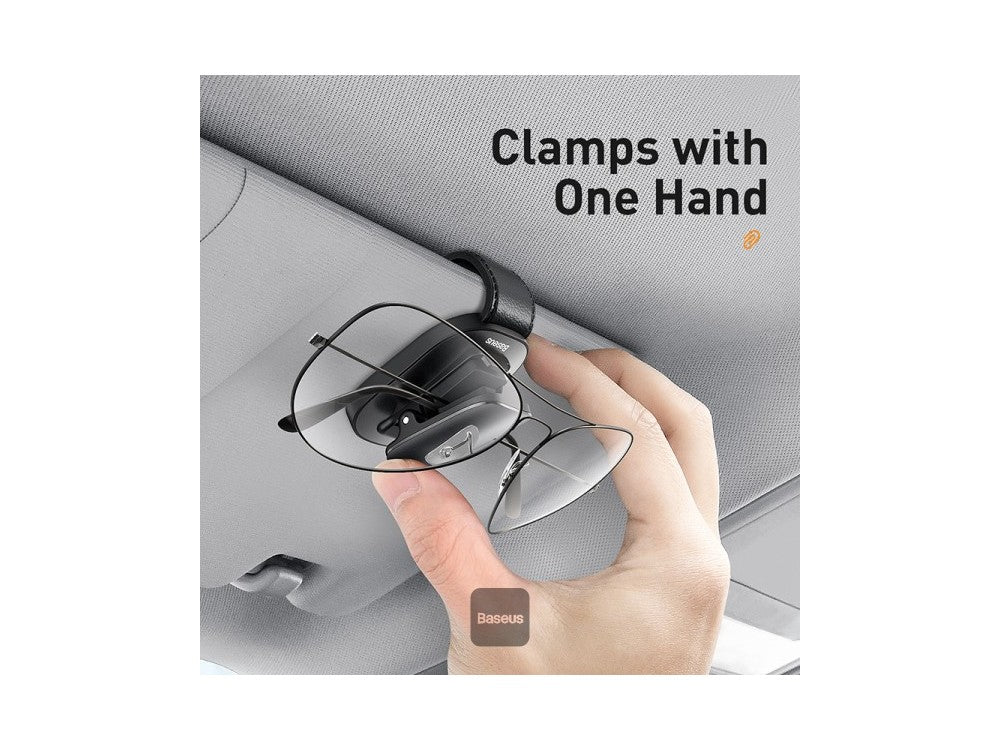 Baseus Car Glasses Holder – Sun Visor Clip, Anti-Scratch, Black – view 7
