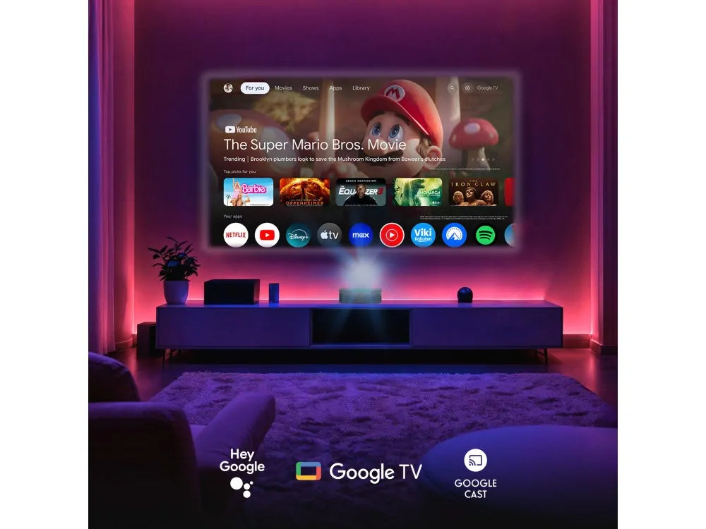 Thomson Sirius Google TV Ultra-Short Throw Projector 1080p – 600 ANSI Lumens, Dolby Audio, Built-in Battery – view 7