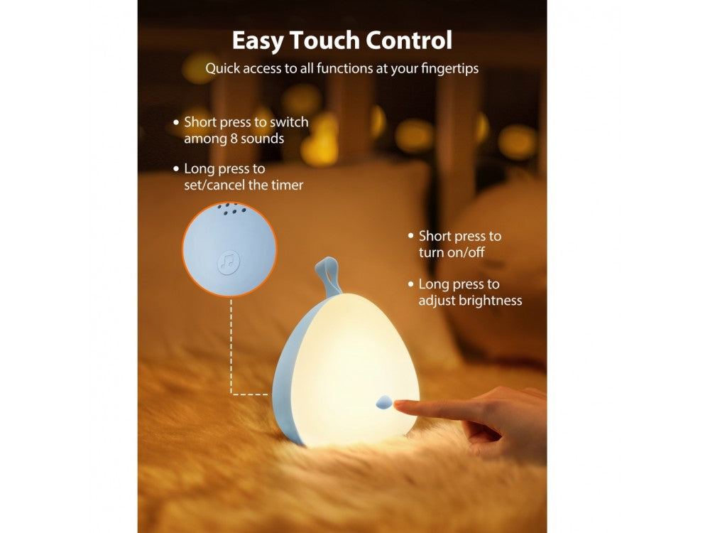 VAVA VA-CL1001 Baby White Noise Night Light – 8 Melodies, Dimmable, 30 min Timer, Blue – view 7