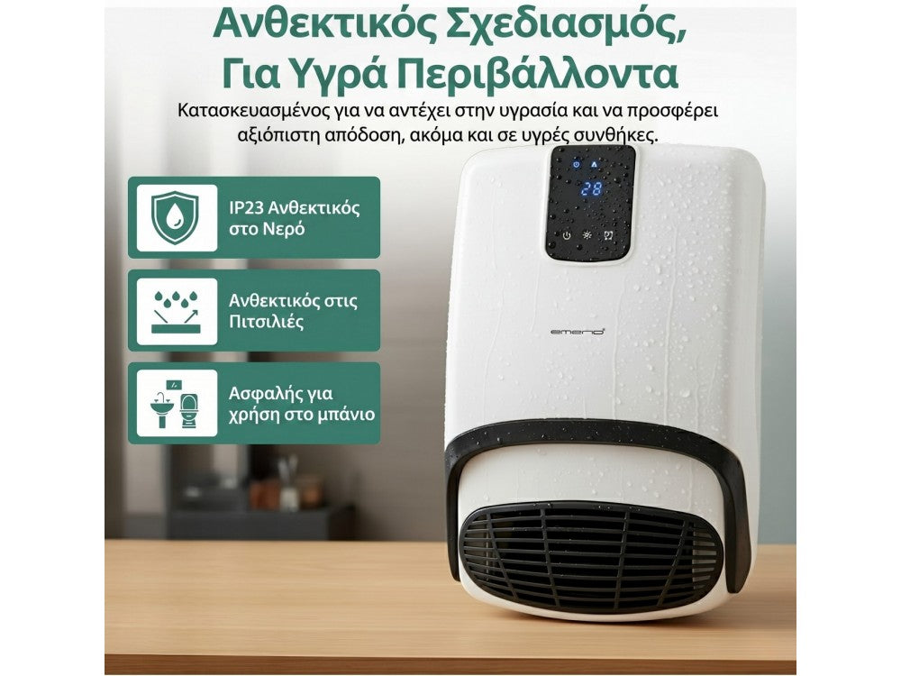 Emerio Bathroom Heater 2000W BH-123818 – Wall-Mount, Timer, Remote, IP23, White – view 7