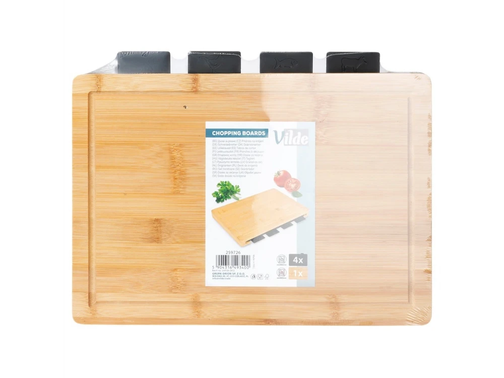 Vilde Bamboo Chopping Boards Set of 5 with Stand – view 7