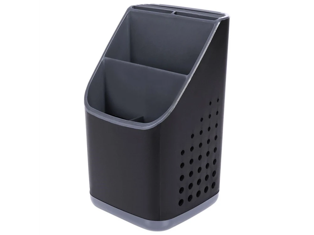 Vilde Cutlery Drainer 3 Compartments + Knife Slot 14×14cm – Black – view 7