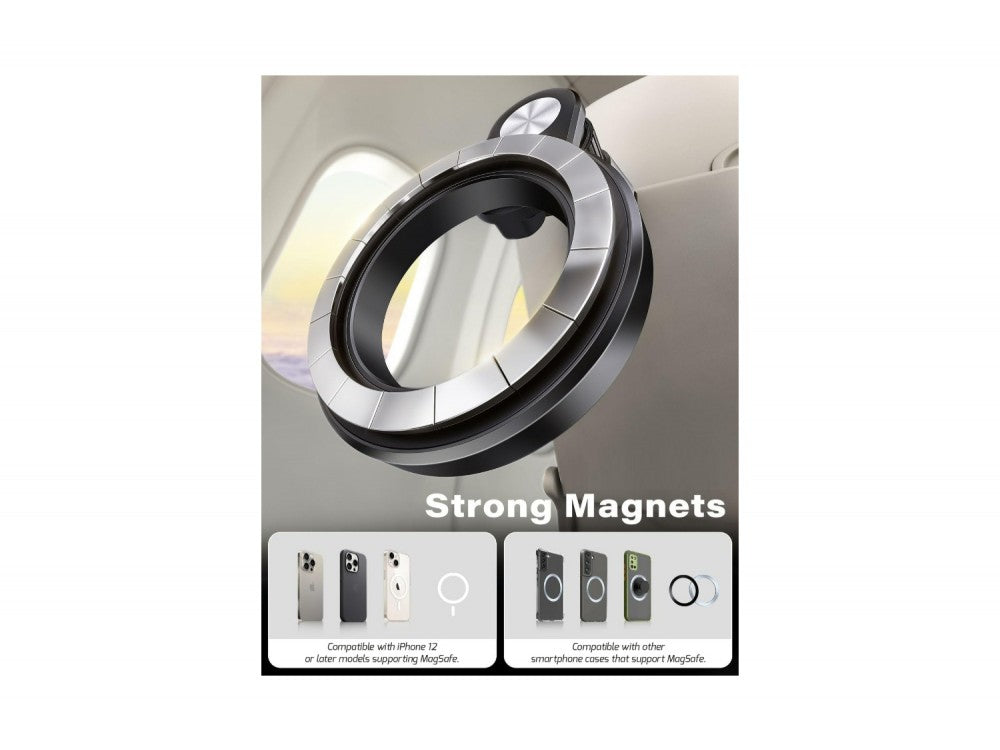 Swissten Universal MagSafe Holder – Magnetic Phone Mount with Adjustable Clamp up to 35mm, Black – view 7