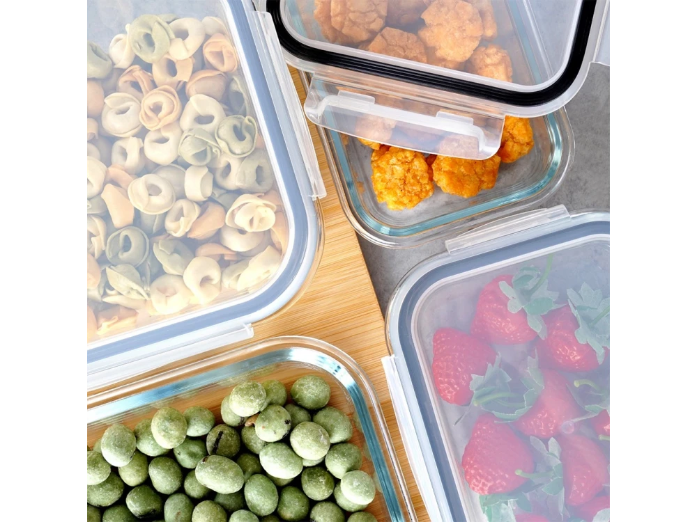 Vilde Premium Borosilicate Glass Food Containers Set of 4 with Airtight Lids – 370/640/1050/1520ml – view 7