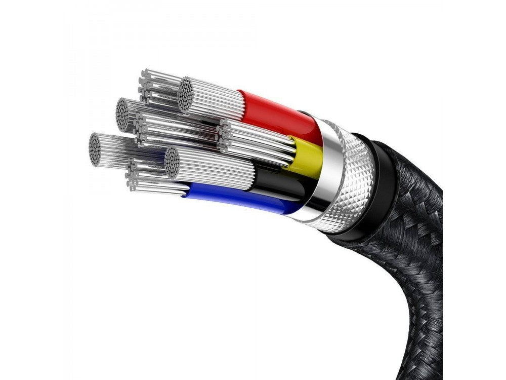 Baseus Cafule Metal USB-C to USB-C Cable 5A 100W 2m – Braided, Black/Grey – view 7