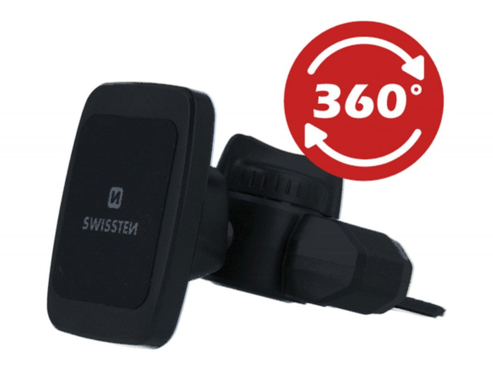 Swissten S-Grip Magnetic Car Holder – CD Slot, 6 Magnets, 360° Rotation, Black – view 7