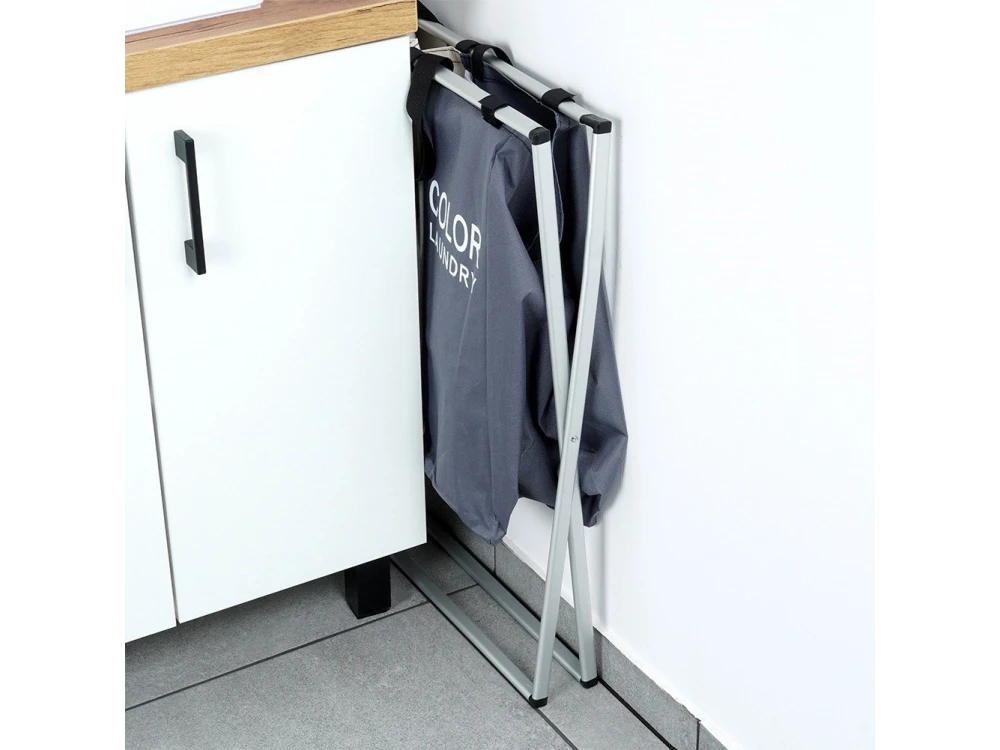 Vilde Foldable Laundry Basket – 3-Compartment Metal Frame 55 × 60 × 40 cm – view 7