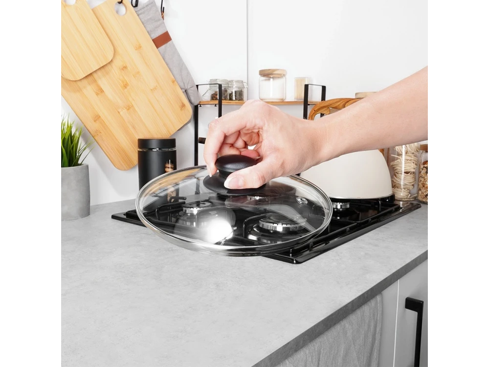 Vilde Glass Lid 20cm for Pots & Pans – Heat Resistant, Steam Vent, Stainless Rim – view 7