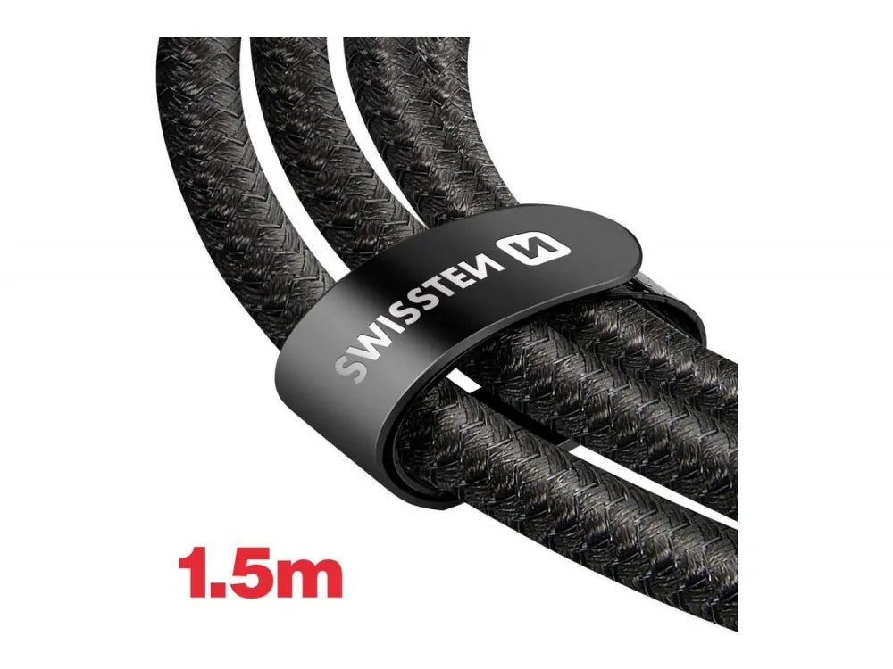 Swissten 2-in-1 USB-C to USB-C + Lightning Cable 1.5m 100W Total – Black – view 8