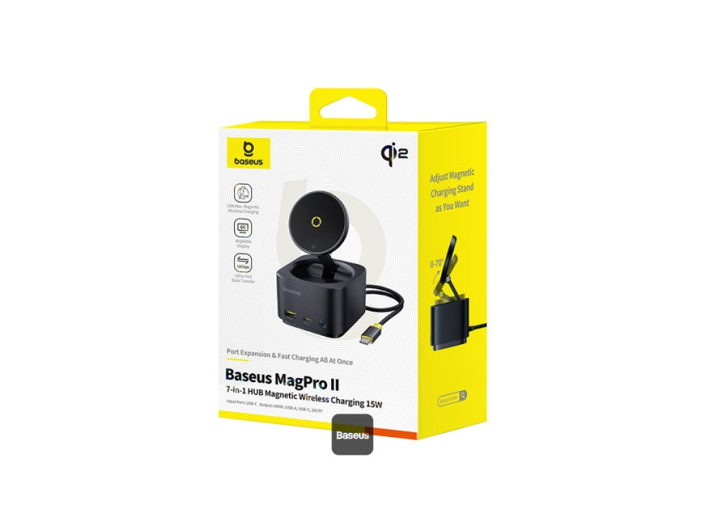 Baseus MagPro Series II 7-in-1 Hub – Qi2 15W MagSafe + PD 100W + 4K@60Hz HDMI + USB-C 10Gbps – view 8