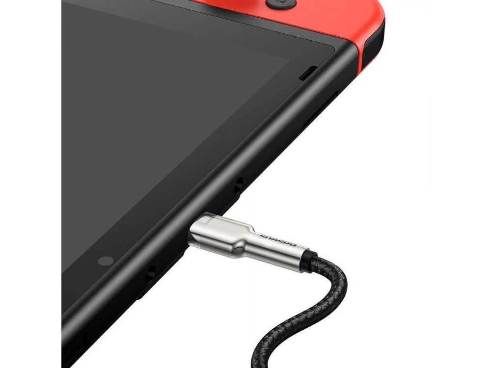 Baseus Cafule Metal USB-C to USB-C Cable 5A 100W 2m – Braided, Black/Grey – view 8