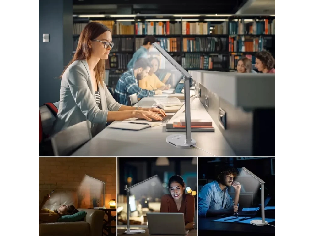 TaoTronics TT-DL1012 LED Desk Lamp – Touch Control, USB-C Port, 5 Color Modes, Aluminium, White – view 8