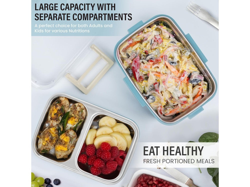 AJ O-Bento 2-Tier Insulated Lunch Box 1200ml – SUS304, Petrol Blue – view 8