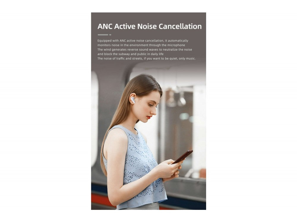 Swissten Focus In-Ear Bluetooth 5.3 Earbuds – ANC, 28h Battery, USB-C Charging Case, White – view 8