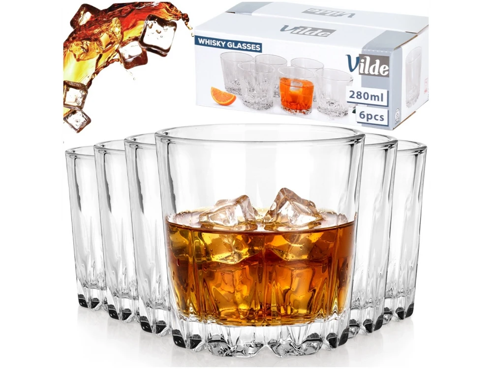 Vilde Whiskey Glasses Set of 6 × 280ml – Thick Glass – view 8