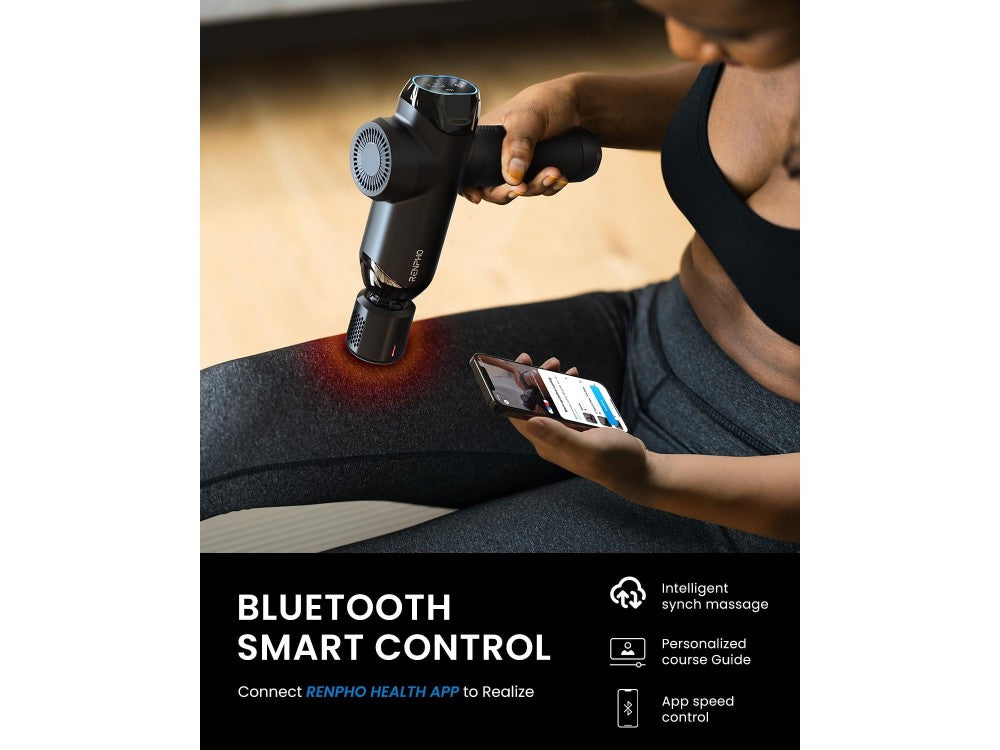 RENPHO Power+ Thermacool Heated Massage Gun – Bluetooth, 6 Speeds, Heat & Cool, 6 Heads – view 8