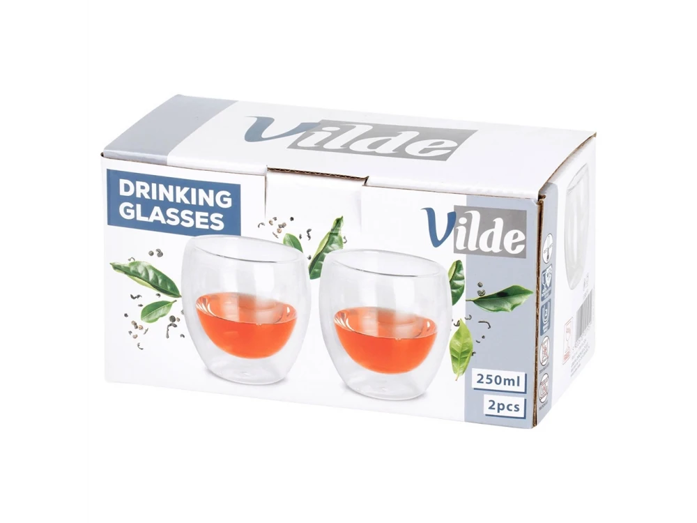 Vilde Premium Double-Walled Borosilicate Glass Espresso / Cappuccino Cups Set of 2 × 250ml – view 8