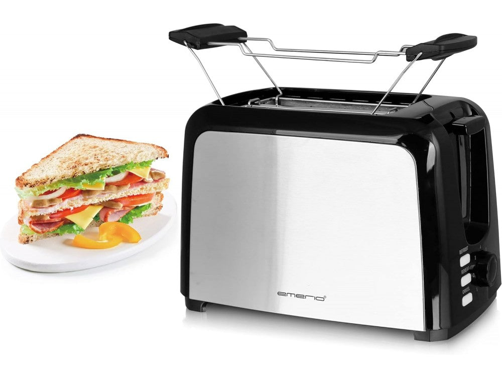 Emerio Toaster 2-Slice Extra Wide 750W – 7 Browning Levels, Auto-Eject, Crumb Tray, Black – view 8
