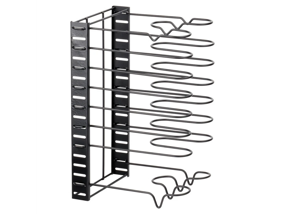 Vilde Metal 2-in-1 Pot, Pan & Lid Organizer 47×21×38 cm – Kitchen Cabinet Rack, Black – view 8