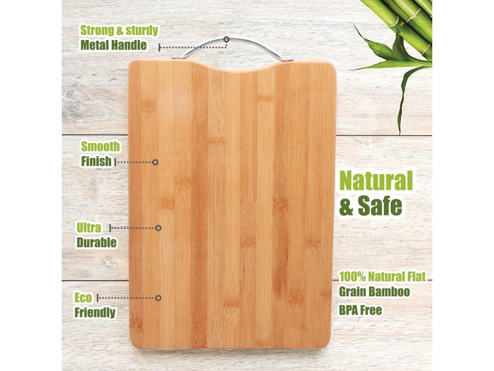 AJ Wooden Chopping Board – Bamboo, 2-in-1 Cut & Serve 45x32cm – view 8