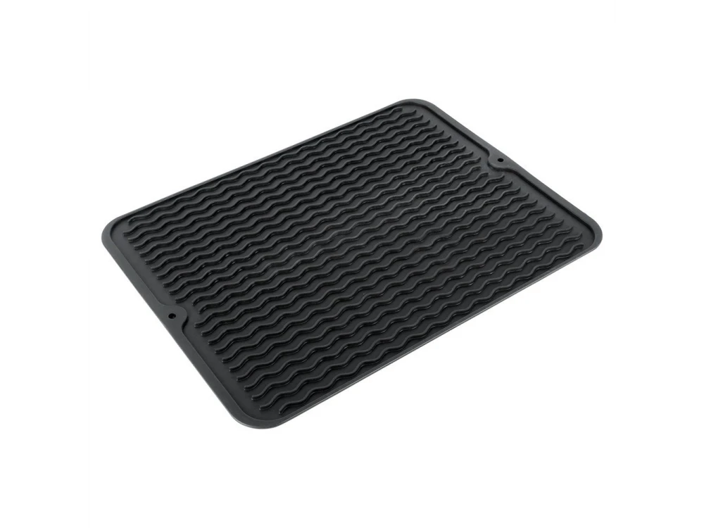 Vilde Silicone Dish Drying Mat 40x30cm – Roll-Up, Drainage Grooves, Black – view 8