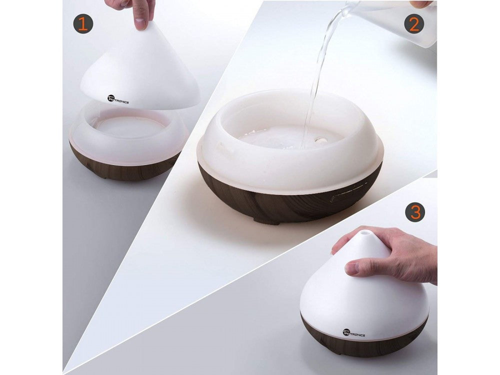 TaoTronics TT-AD002 Oil Diffuser 300ml – 7 LED Colours, Timer, Auto Shut-Off, Red Oak – view 8