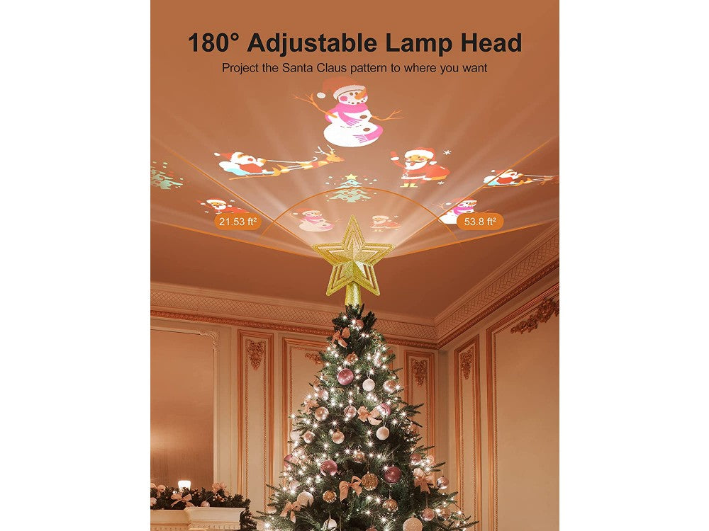 TaoTronics TT-CL041 Christmas Tree Topper Projector – Santa LED RGB, 180° Rotating – view 8