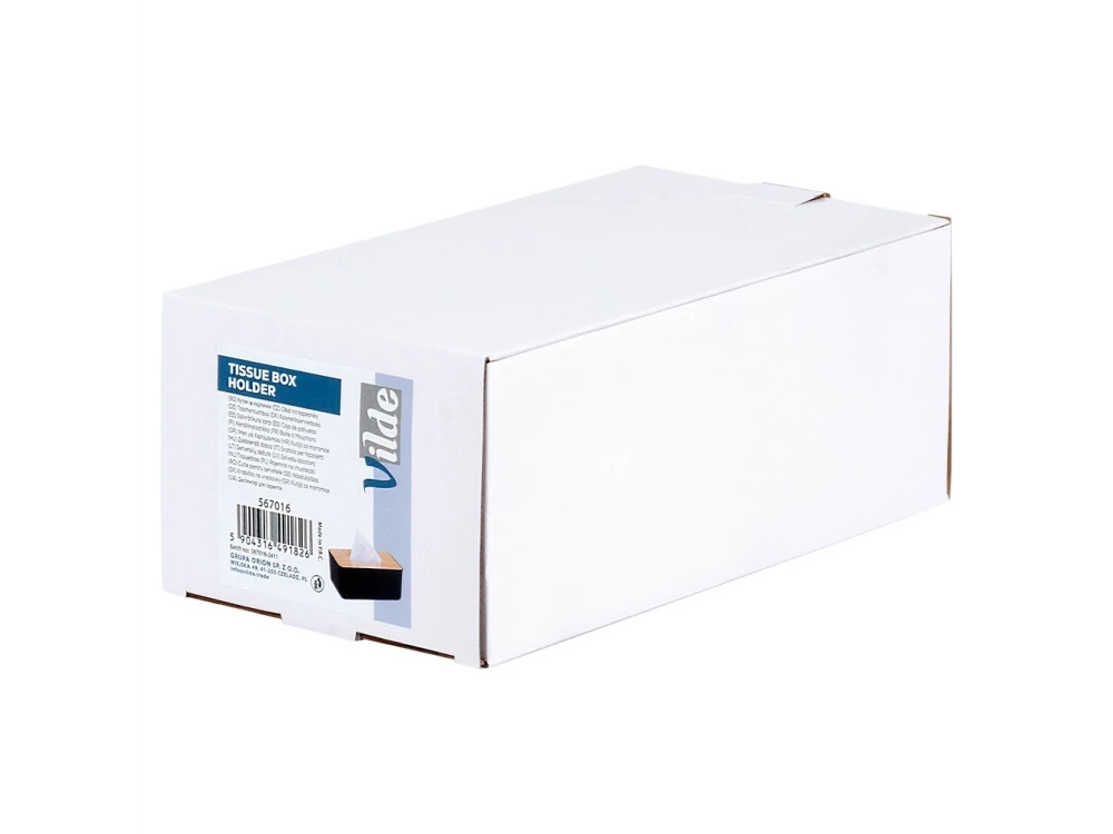 Vilde Tissue Box Holder 24×13×9.5 cm with Bamboo Lid – Matte Black – view 8