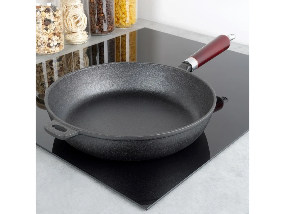 Vilde Premium Cast Iron Skillet 28 cm – Removable Wood Handle, Stovetop-to-Oven – view 8