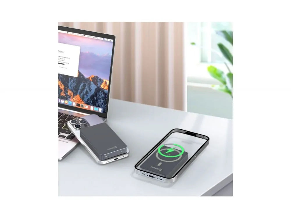 Swissten Fusion MagSafe Power Bank 10000mAh – USB-C 20W + 15W Wireless + Apple Watch Charger, Silver – view 8