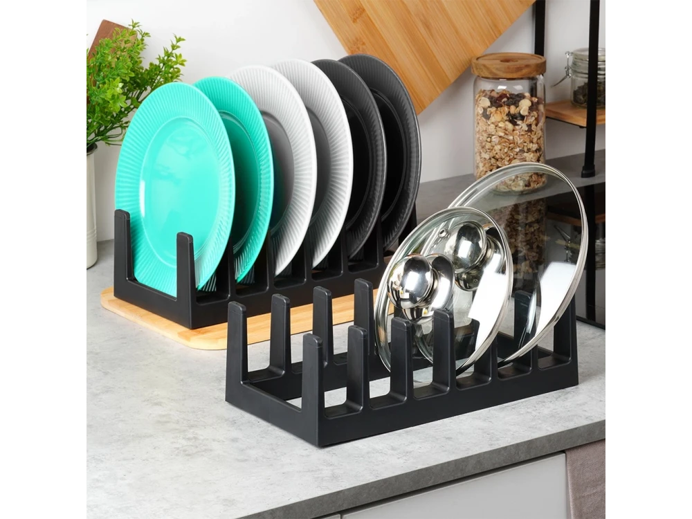 Vilde Lid Organiser 28×15 cm – Vertical Storage for Up to 6 Lids, Black – view 8