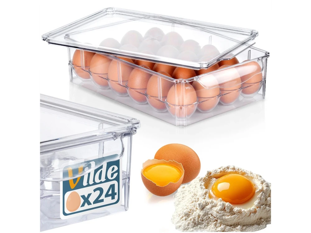 Vilde Egg Holder for 24 Eggs – Stackable Fridge Organizer with Lid – view 8
