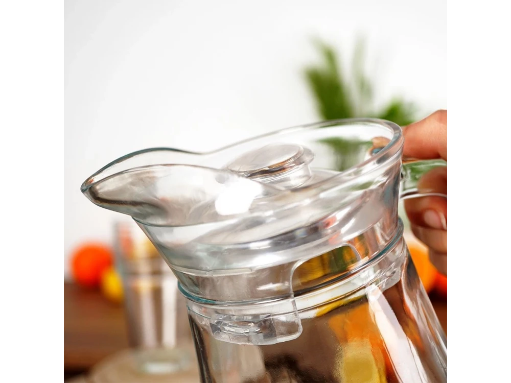 Vilde Glass Serving Pitcher 1400ml – With Lid, Dishwasher Safe – view 8