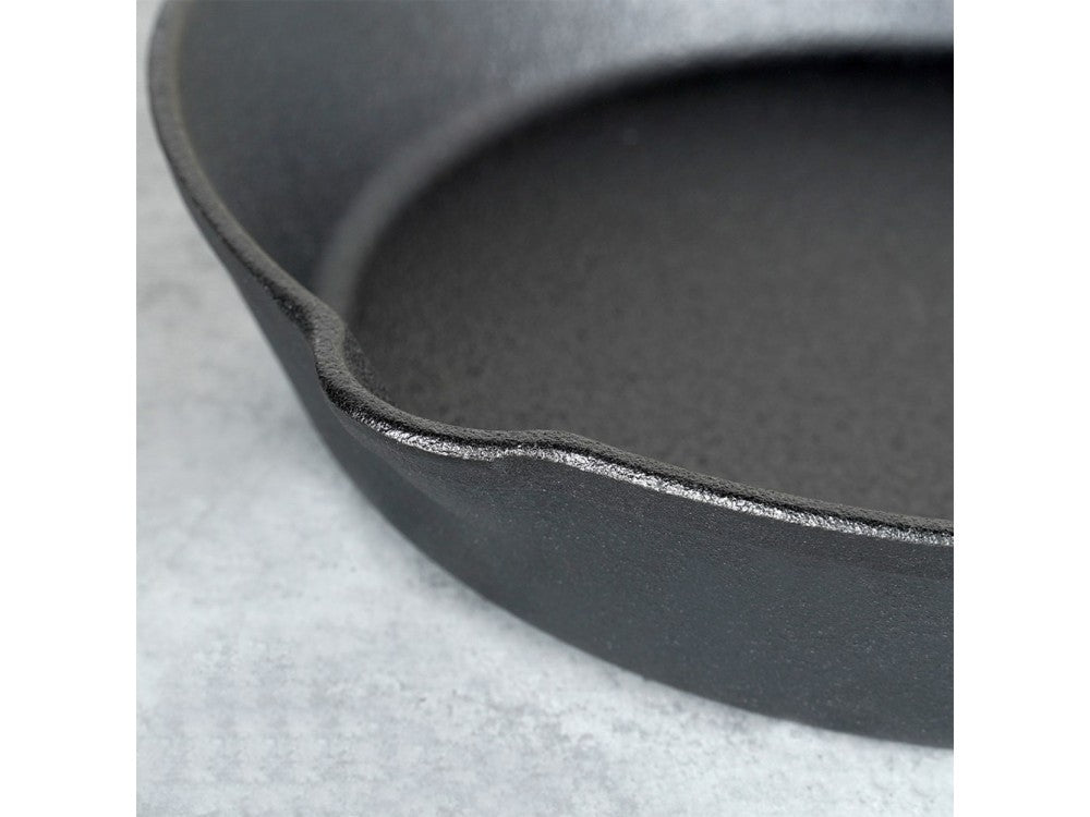 Vilde Premium Cast Iron Skillet 30 cm – Dual-Pour Spouts, Silicone Handle Grip – view 8