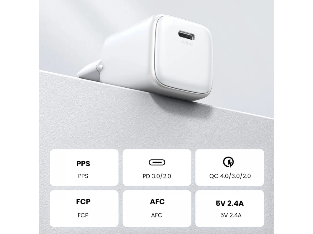 Ugreen Nexode Mini 30W GaN Charger – PD, PPS, QC 4.0, FCP, AFC, White – view 8