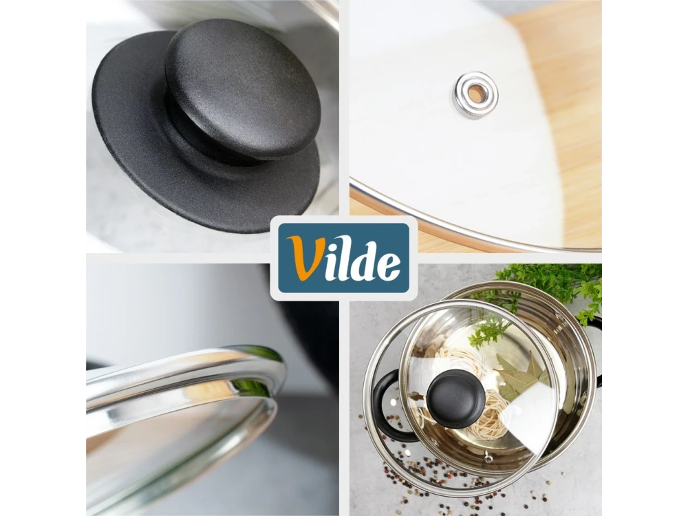 Vilde Glass Lid 20cm for Pots & Pans – Heat Resistant, Steam Vent, Stainless Rim – view 8