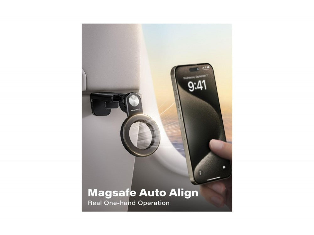 Swissten Universal MagSafe Holder – Magnetic Phone Mount with Adjustable Clamp up to 35mm, Black – view 8