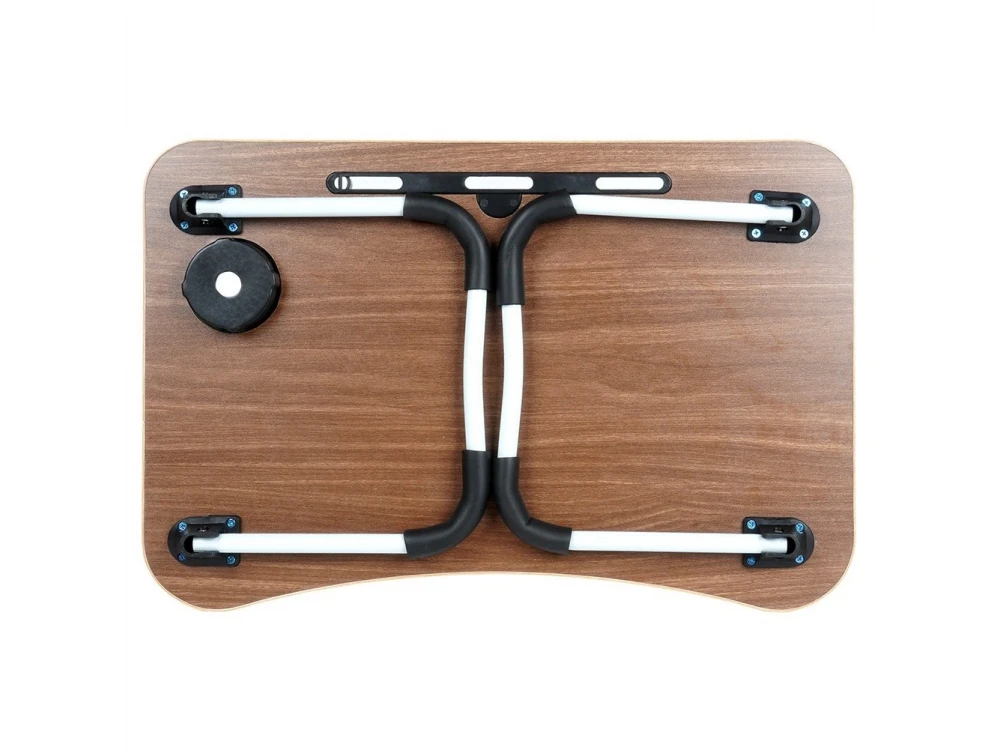 Vilde Laptop Desk with Cup & Tablet Holder – Portable Lap Tray, Brown – view 8