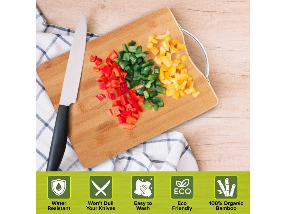 AJ Wooden Chopping Board – Bamboo, 2-in-1 Cut & Serve 36x26cm – view 9